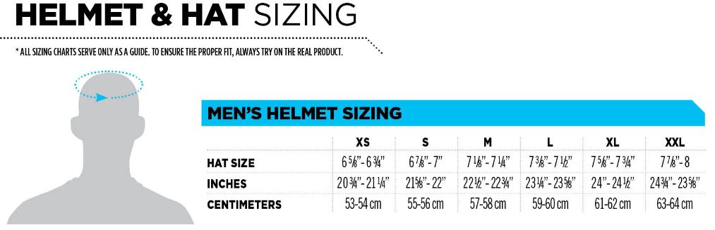 Mx Helmet Size Chart