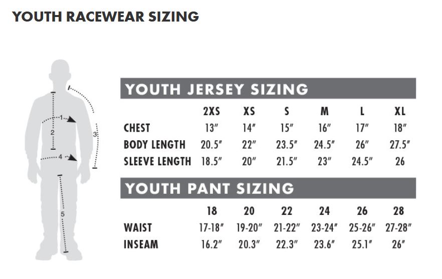 Youth Pants Size Chart