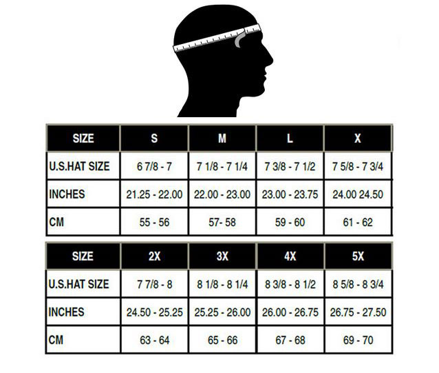 Fly Helmet Size Chart